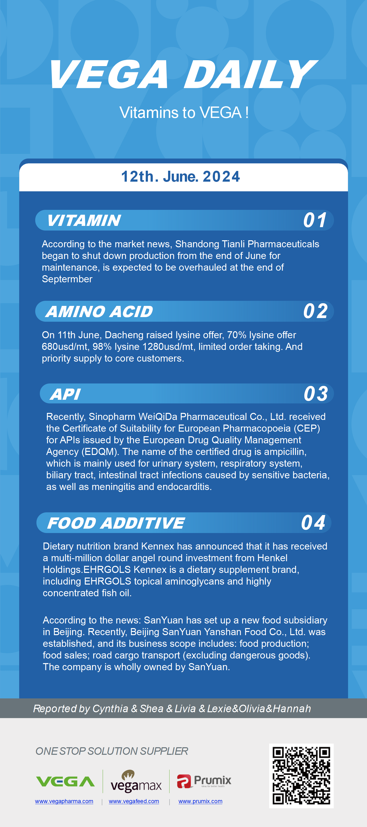 Vega Daily Dated on Jun 12th 2024 Vitamin Amino Acid APl Food Additives.png